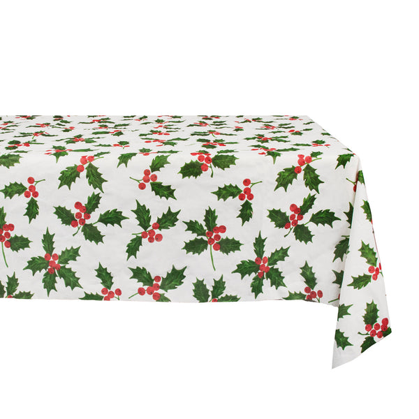 Botanical Holly Extra Large Luxury Linen Feel Paper Table Cover