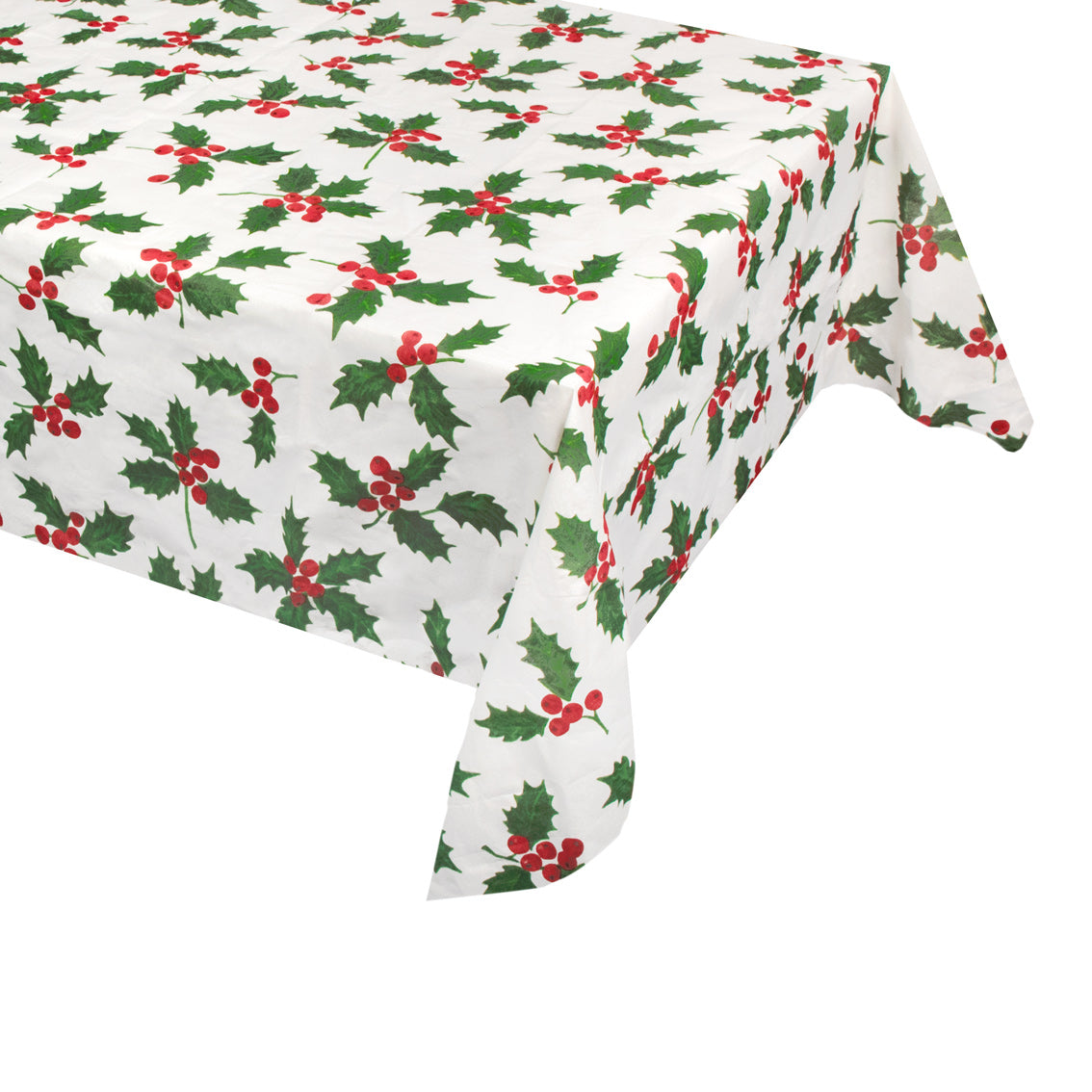 Botanical Holly Extra Large Luxury Linen Feel Paper Table Cover