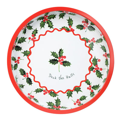 Botanical Holly Tin Tray - 30cm
