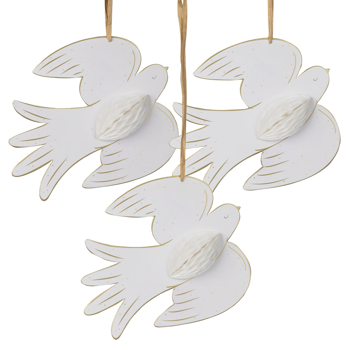 White Dove Honeycomb Hanging Decorations 