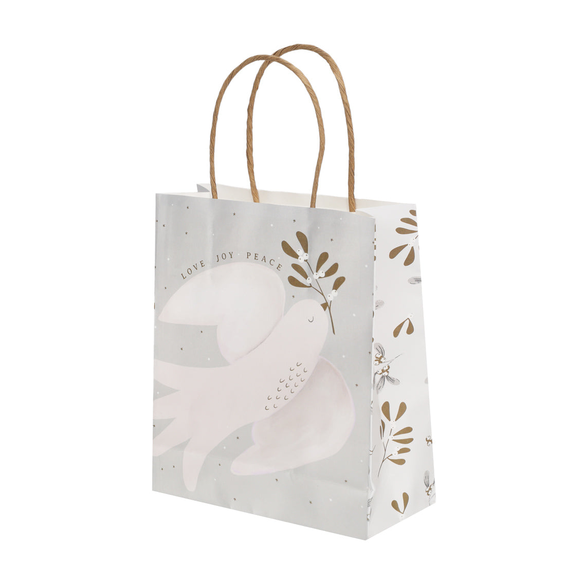 Mistletoe White Christmas Paper Gift Bag - 8 Pack