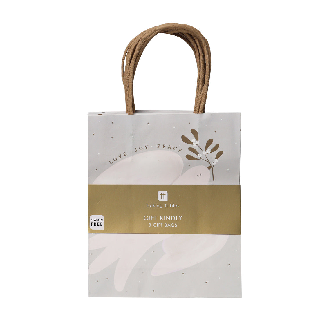 Mistletoe White Christmas Paper Gift Bag