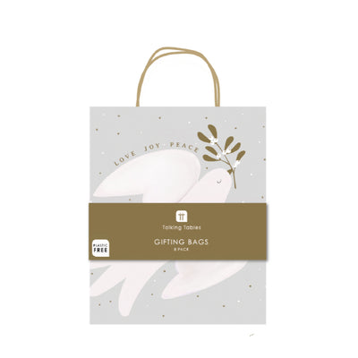 Mistletoe White Christmas Paper Gift Bag - 8 Pack