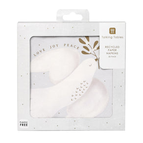 Mistletoe White Christmas Paper Napkins 