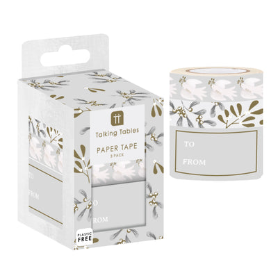Mistletoe Christmas Paper Tape - 3 Pack