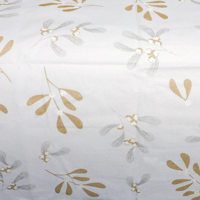 Mistletoe White Christmas Linen Feel Luxury Paper Table Cover