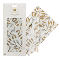 Gold Mistletoe Tissue Paper - 4 Sheets