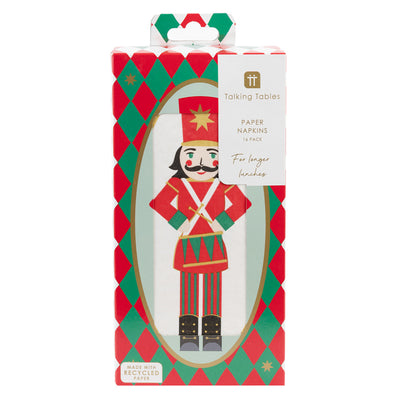 Nutcracker Long Lunch Paper Napkins - 8 Pack Display | Christmas Decor |