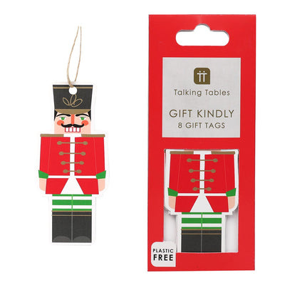 Nutcracker Red Christmas Gift Tags - 8 Pack