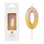 Rose Gold Dipped Number Candle - 0