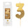 Gold Glitter Number Candle - 3
