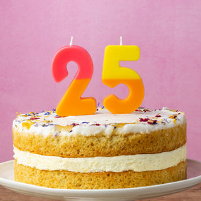 Orange & Pink Number Candle - 2