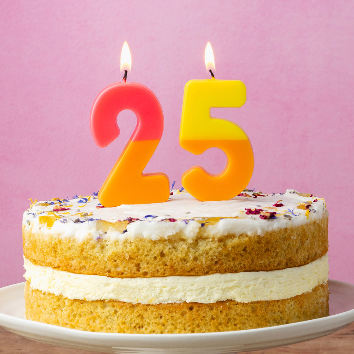 Orange & Pink Number Candle - 2