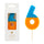 Orange & Dark Blue Number Candle - 6