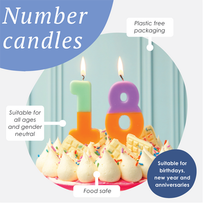 Orange & Multi Coloured Number Candles Starter Set - 0-9