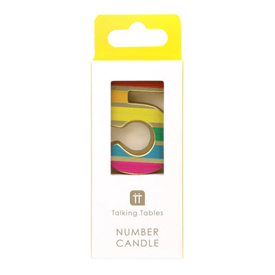 Rainbow Number Candle - 5