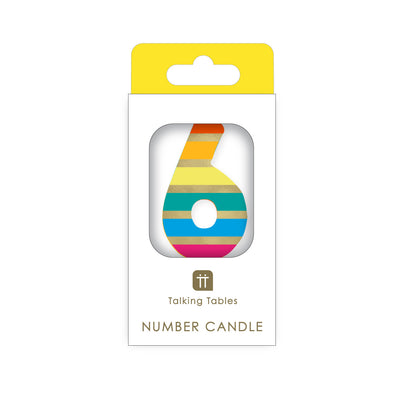 Rainbow Number Candle - 6