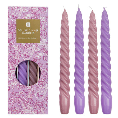 Purple Spiral Candles - 4 Pack | Summer Candles |