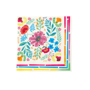 Boho Floral Pink Paper Napkins - 50 Pack