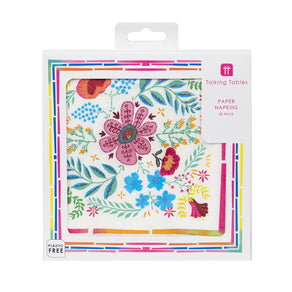 Boho Floral Pink Paper Napkins - 20 Pack