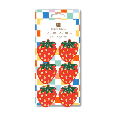 Strawberry Food Bag Clips - 6 Pack Display | Kitchen Accessories |