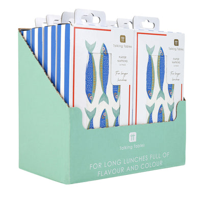Fish Long Lunch Paper Napkins - 16 Pack | Everyday |