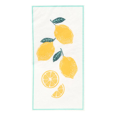 Lemon Long Lunch Paper Napkins - 16 Pack