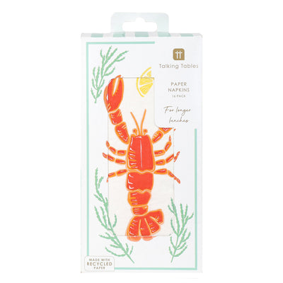 Lobster Long Lunch Paper Napkins - 16 Pack