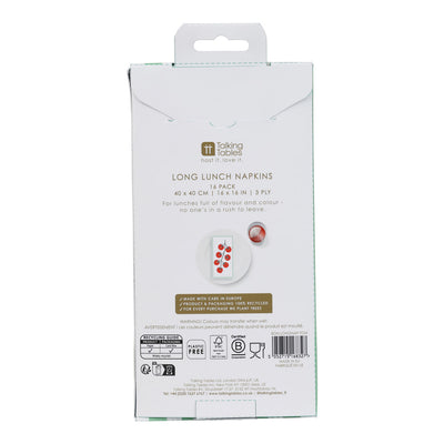 Tomato Long Lunch Paper Napkins - 16 Pack