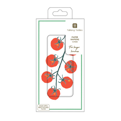 Tomato Long Lunch Paper Napkins - 16 Pack