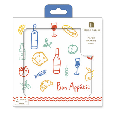 Bon Appetit Icons Recycled Paper Napkins - 20 Pack