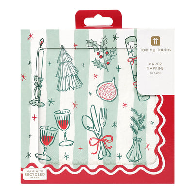 Bon Noel Christmas Paper Napkins - 20 Pack