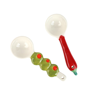 Olive & Chilli Ceramic Spoons