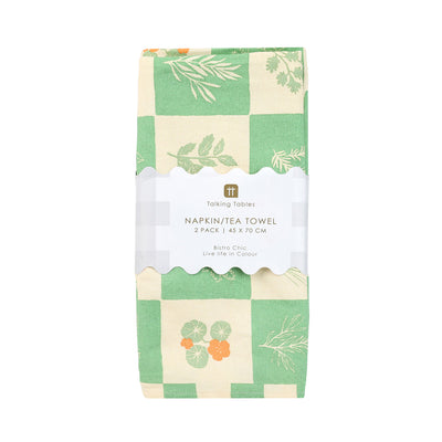 Herb Cotton Tea Towels - 2 Pack