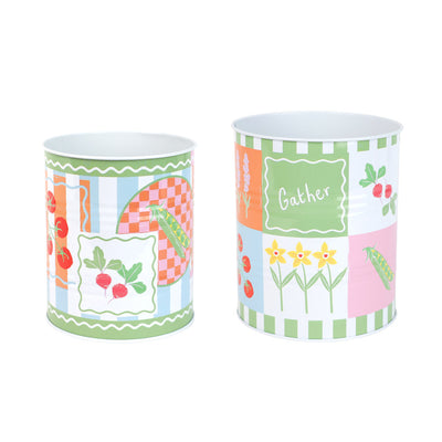 Spring Icons Recyclable Storage Tins - 2 Pack