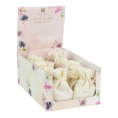 White Heart Paper Biodegradable Confetti - 18 Pack Display | Wedding |