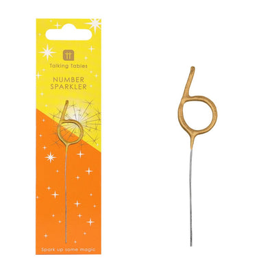 Birthday Brights Gold Number Sparkler 6