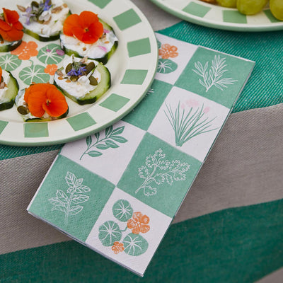 Herb Long Lunch Paper Napkins - 16 Pack | Everyday |