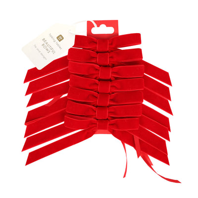 Candy Christmas Red Velvet Bows - 8 Pack