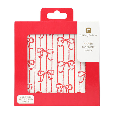 Candy Christmas Bow Paper Napkins - 20 Pack