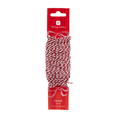 Red & White Festive Twine - 20m | Christmas Gifting |