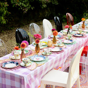 Everyone's Welcome Lilac Gingham Cotton Table Cloth