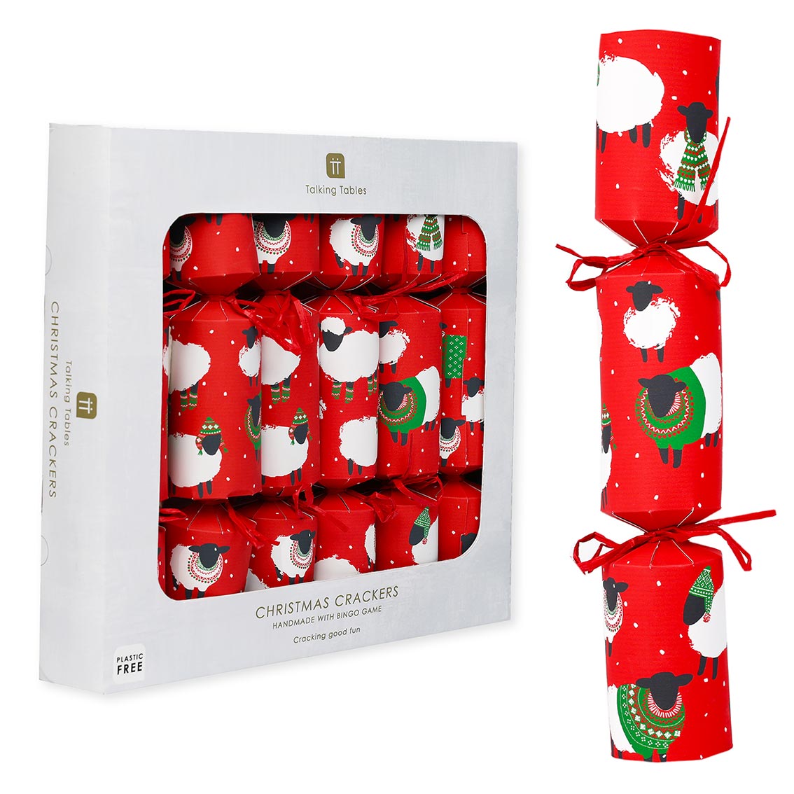 Botanical Sheep Christmas Crackers - 6 Pack