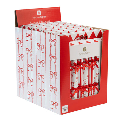 Bow Christmas Saucer Crackers - Display