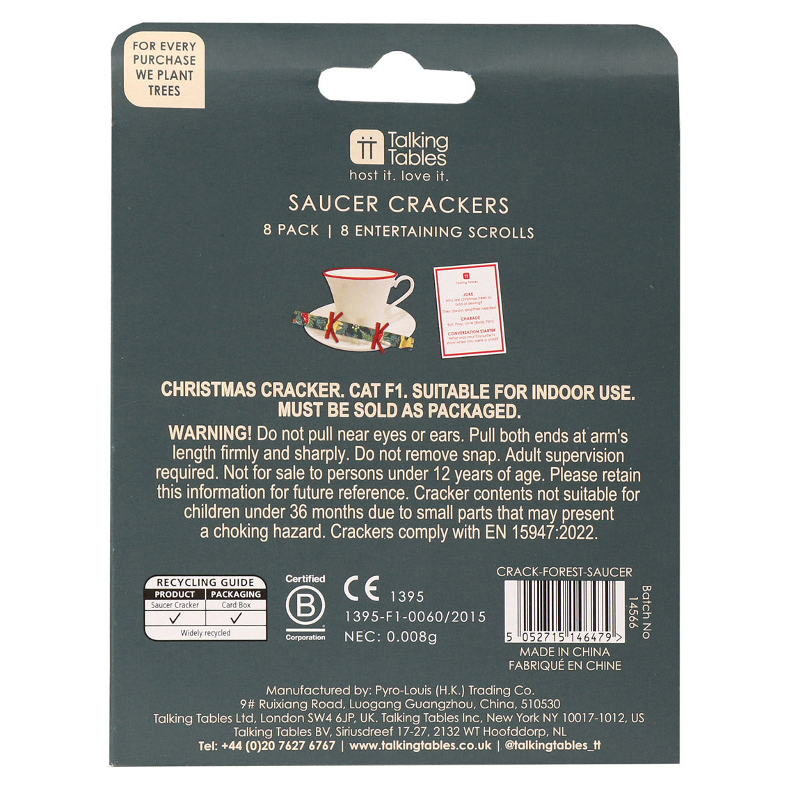 Midnight Forest Mini Saucer Crackers - 8 Pack