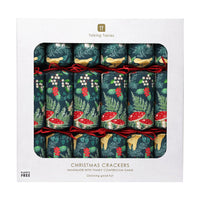Midnight Forest Green Christmas Crackers - 6 Pack