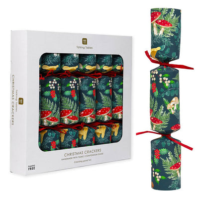 Midnight Forest Green Christmas Crackers - 6 Pack