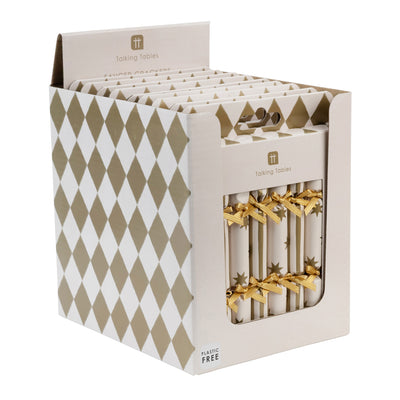 Gold Christmas Saucer Crackers - 8 Pack | Christmas Decor |