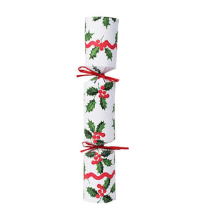 Botanical Holly White Christmas Crackers - 6 Pack