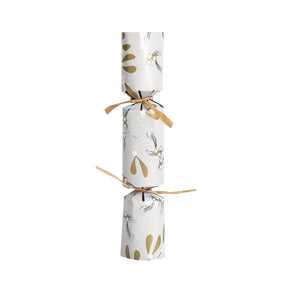 Botanical Mistletoe White Mini Christmas Crackers - 8 Pack